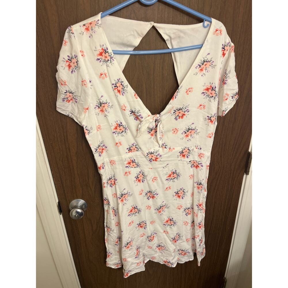 NWT | Abercrombie & Fitch Floral Smocked Open Back Mini Dress, Size XL